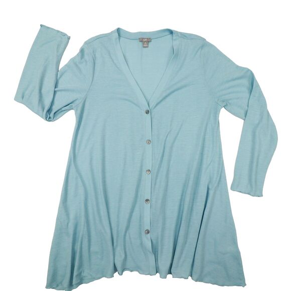 J.Jill‎ Long Sleeve Blue Button Front Lightweight Knit Cardigan Size Petite M - Picture 1 of 10